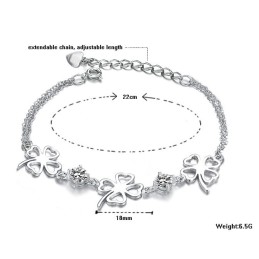 De Koningin Van Kwaliteit, Vrouwelijke Klavervorm, Platina Plating Titanium Armband Met Diamant