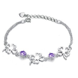 De Koningin Van Kwaliteit, Vrouwelijke Klavervorm, Platina Plating Titanium Armband Met Diamant