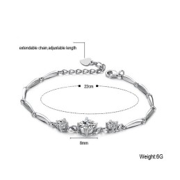Stabiele Kwaliteit Vrouwelijke Platina Plating Titanium Armband Met Diamant