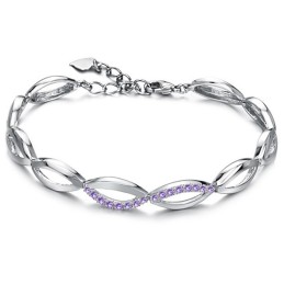Volledig In Specificaties: Vrouwelijke Platina Plating Titanium Armband Met Diamant