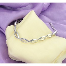 Volledig In Specificaties: Vrouwelijke Platina Plating Titanium Armband Met Diamant