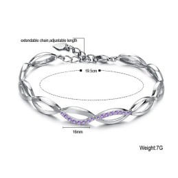 Volledig In Specificaties: Vrouwelijke Platina Plating Titanium Armband Met Diamant