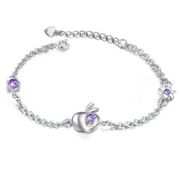 Breed Scala Aan Vrouwelijke Appelvormige Platina Titanium Armband Met Diamant