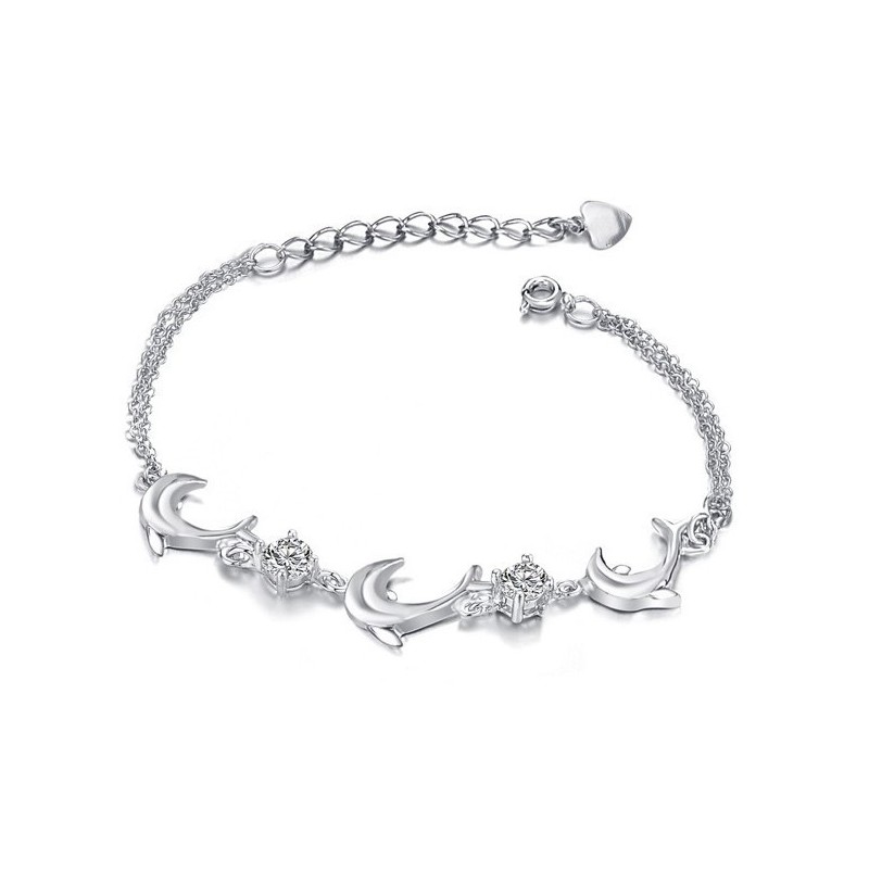 Hoogwaardige Vrouwelijke Dolfijnvormige Platina Titanium Armband Hoogwaardige Vrouwelijke Dolfijnvormige Platina Titanium Armband