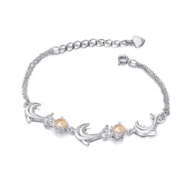 Hoogwaardige Vrouwelijke Dolfijnvormige Platina Titanium Armband