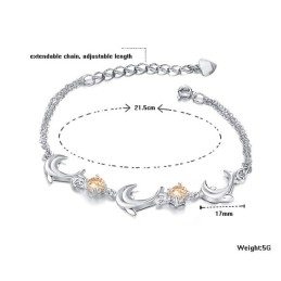 Hoogwaardige Vrouwelijke Dolfijnvormige Platina Titanium Armband