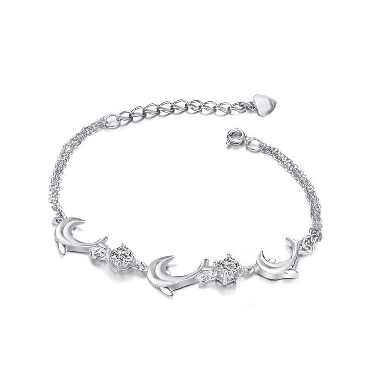 Kwaliteit En Kwantiteit Gegarandeerd. Vrouwelijke Dolfijnvorm Platina Titanium Armband Met Kristal. Kwaliteit En Kwantiteit Gegarandeerd. Vrouwelijke Dolfijnvorm Platina Titanium Armband Met Kristal.