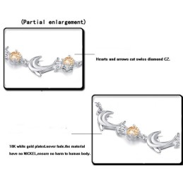 Kwaliteit En Kwantiteit Gegarandeerd. Vrouwelijke Dolfijnvorm Platina Titanium Armband Met Kristal.