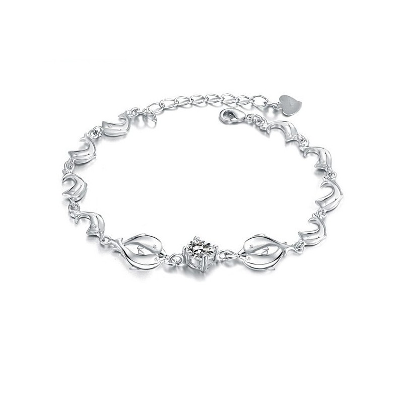 De Koningin Van De Kwaliteit, Vrouwelijke Dolfijnvorm, Platina Geplateerde Titanium Armband De Koningin Van De Kwaliteit, Vrouwelijke Dolfijnvorm, Platina Geplateerde Titanium Armband