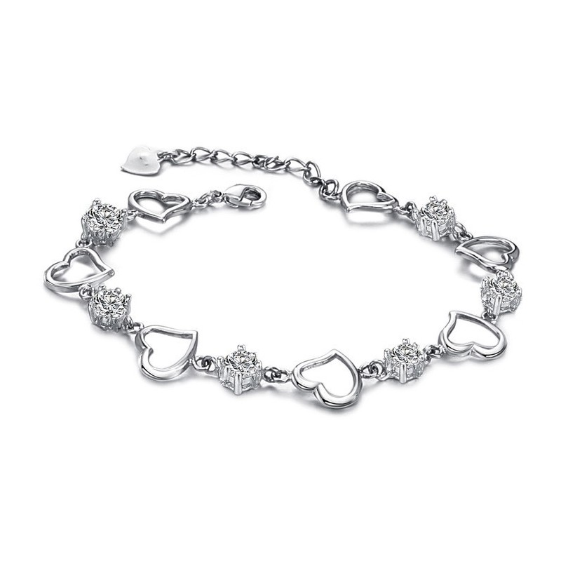 Hoogwaardige Damesarmband Met Platina Plating En Diamant Van Titanium Hoogwaardige Damesarmband Met Platina Plating En Diamant Van Titanium