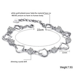 Betrouwbare Kwaliteit Vrouwelijke Elegante Platina Plating Titanium Armband Met Paarse Diamant