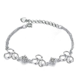 Hoogwaardige Dames Platina Titanium Armband Met Paarse Kristal