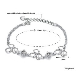 Hoogwaardige Dames Platina Titanium Armband Met Paarse Kristal