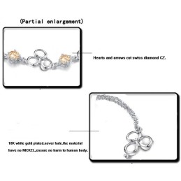 Hoogwaardige Dames Platina Titanium Armband Met Paarse Kristal