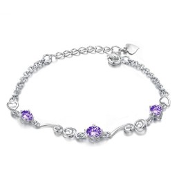 Hoogwaardige Damesarmband Van Paars Platina Titanium Met Diamant