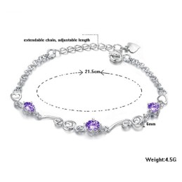 Hoogwaardige Damesarmband Van Paars Platina Titanium Met Diamant