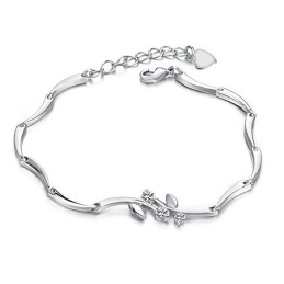 Betrouwbare Kwaliteit Vrouwelijke Platina Titanium Armband Met Strass