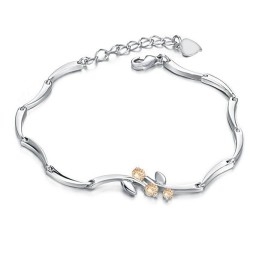 Betrouwbare Kwaliteit Vrouwelijke Platina Titanium Armband Met Strass