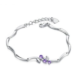 Betrouwbare Kwaliteit Vrouwelijke Platina Titanium Armband Met Strass
