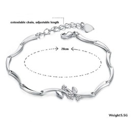 Betrouwbare Kwaliteit Vrouwelijke Platina Titanium Armband Met Strass
