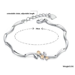 Betrouwbare Kwaliteit Vrouwelijke Platina Titanium Armband Met Strass