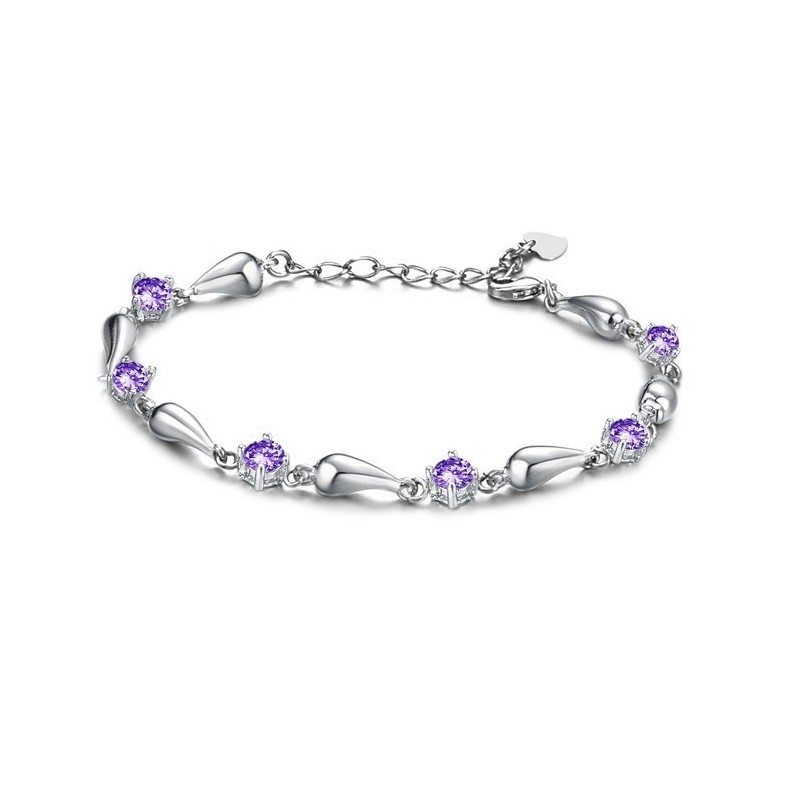 Duurzame, Vrouwelijke, Paars Geplateerde Titanium Armband Met Diamant Duurzame, Vrouwelijke, Paars Geplateerde Titanium Armband Met Diamant