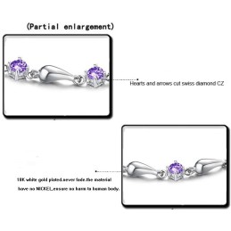Duurzame, Vrouwelijke, Paars Geplateerde Titanium Armband Met Diamant