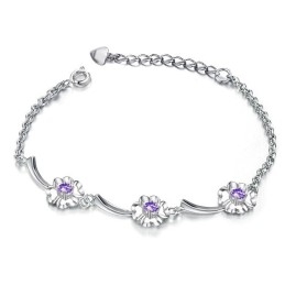Betrouwbare Prestatie Vrouwelijke Klavervorm Platina Titanium Armband Met Diamant
