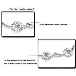 Betrouwbare Prestatie Vrouwelijke Klavervorm Platina Titanium Armband Met Diamant