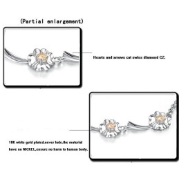 Betrouwbare Prestatie Vrouwelijke Klavervorm Platina Titanium Armband Met Diamant