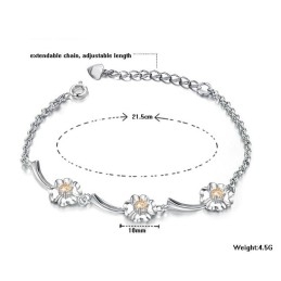 Betrouwbare Prestatie Vrouwelijke Klavervorm Platina Titanium Armband Met Diamant