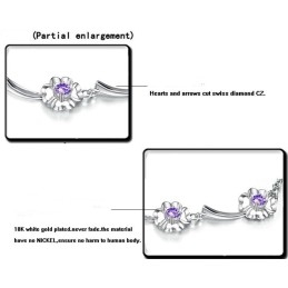 Betrouwbare Prestatie Vrouwelijke Klavervorm Platina Titanium Armband Met Diamant