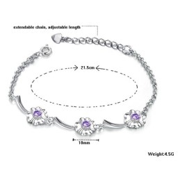 Betrouwbare Prestatie Vrouwelijke Klavervorm Platina Titanium Armband Met Diamant