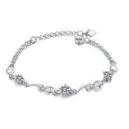 Kwaliteit En Kwantiteit Gegarandeerde Vrouwelijke Platina Titanium Armband Met Strass