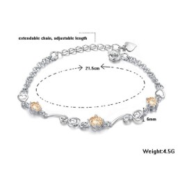 Kwaliteit En Kwantiteit Gegarandeerde Vrouwelijke Platina Titanium Armband Met Strass