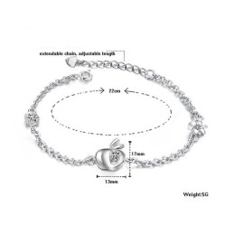 Betrouwbare Reputatie Vrouwelijke Holle Platina Plating Titanium Armband Met Strass