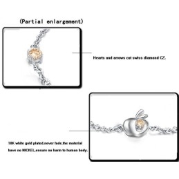 Betrouwbare Reputatie Vrouwelijke Holle Platina Plating Titanium Armband Met Strass