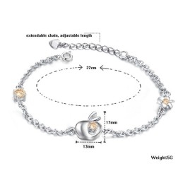 Betrouwbare Reputatie Vrouwelijke Holle Platina Plating Titanium Armband Met Strass