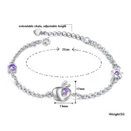 Betrouwbare Reputatie Vrouwelijke Holle Platina Plating Titanium Armband Met Strass