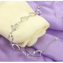 Kwaliteit En Kwantiteit Gegarandeerde Vrouwelijke Sweetheart Platina Titanium Armband Met Diamant