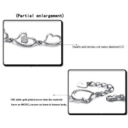 Kwaliteit En Kwantiteit Gegarandeerde Vrouwelijke Sweetheart Platina Titanium Armband Met Diamant