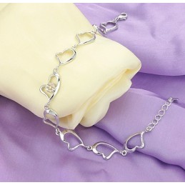 Wereldberoemde Vrouwelijke Geliefde Platina Titanium Armband Met Strass