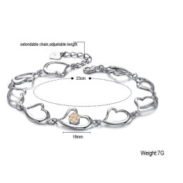 Wereldberoemde Vrouwelijke Geliefde Platina Titanium Armband Met Strass