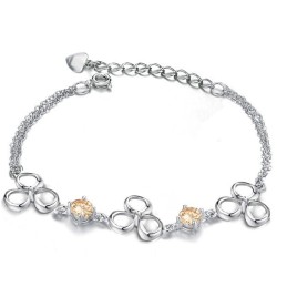 Breed Scala Aan Vrouwelijke, Kleurvaste Platina Plating Titanium Armbanden