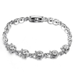 Kwaliteit En Kwantiteit Gegarandeerde Vrouwelijke Klavervorm Platina Plating Titanium Armband