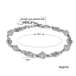 Vrouwelijke Holle Platina Platina Titanium Armband Van Superieure Kwaliteit Met Strass