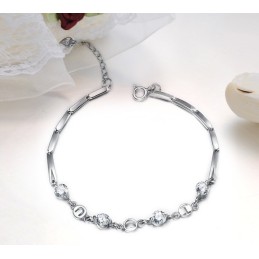 De Koningin Van De Kwaliteit Van Een Platina-Geplateerde Titanium Armband Voor Dames Met Strass