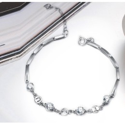 De Koningin Van De Kwaliteit Van Een Platina-Geplateerde Titanium Armband Voor Dames Met Strass