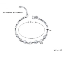 De Koningin Van De Kwaliteit Van Een Platina-Geplateerde Titanium Armband Voor Dames Met Strass