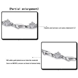 Bekend Om Zijn Hoogwaardige, Vrouwelijke Bladvormige Platina Titanium Armband Met Strass